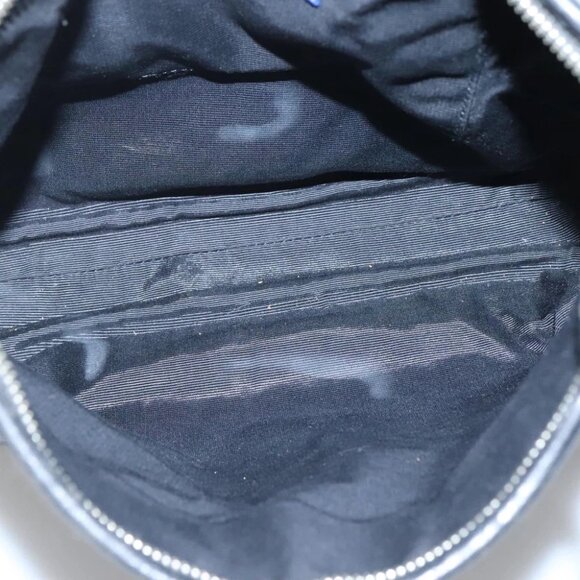 BURBERRY Nova Check Blue Label Shoulder Bag Wool Black Silver Auth 117790 - Picture 11 of 16